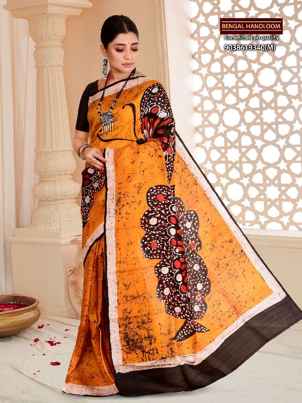 Printed handloom pure silk sarees, Feature : Dry Cleaning