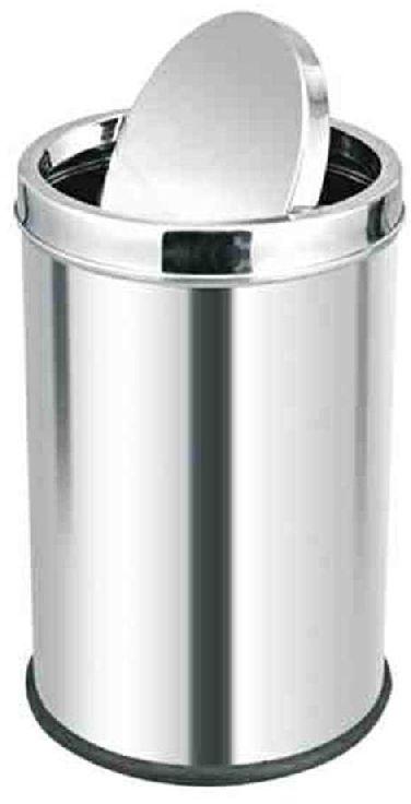 Round Stainless Steel Swing Dustbin, for Outdoor Trash, Size : 15x15x12