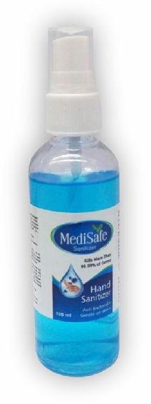 MediSafe Plastic hand sanitizer, for School, Restaurant, Office, Hotel, Home, Capacity : 100-200ml