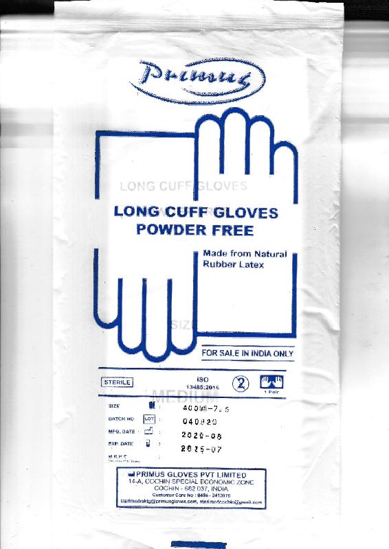 Sterile Surgical Gloves- Powderedfree, for Hospital, Size : M