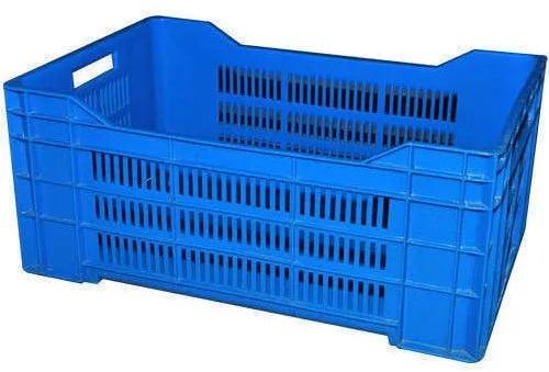 Rectangular Perforated Plastic Crate, for Storage, Capacity : 40-50kg