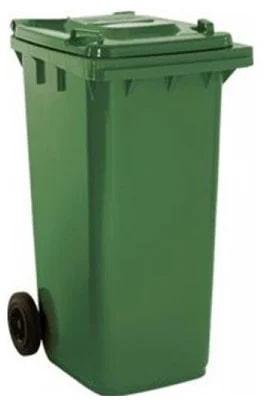 Geenova Rectangle Plastic Wheeled Garbage Bin, for Refuse Collection, Color : Green