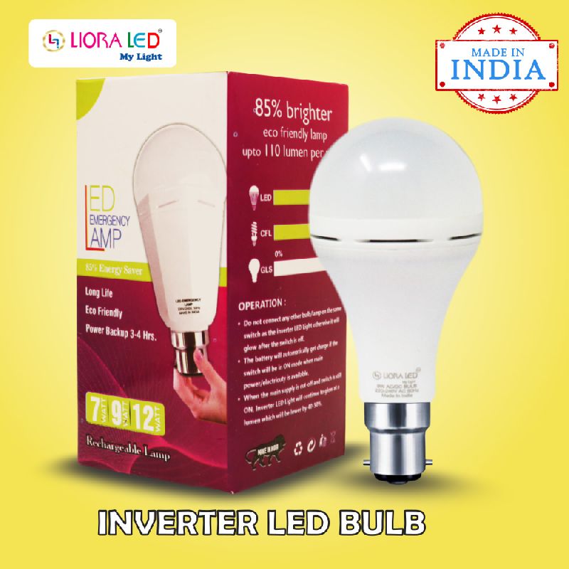 Ceramic Liora LED Emergency Bulb, for Home, Mall, Hotel, Office, Voltage : 220V