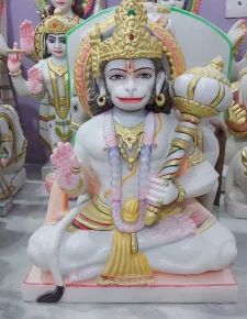 1 Feet Marble Hanuman Statue