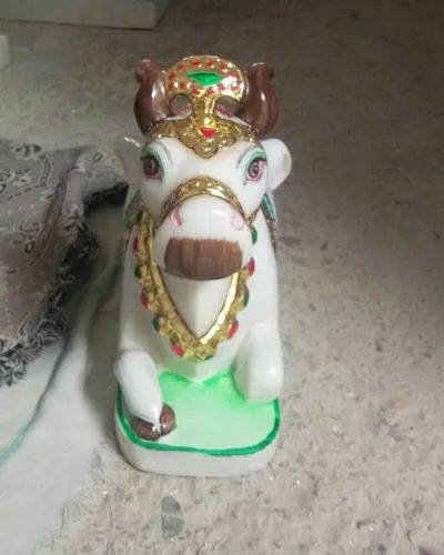 Marble Nandi Statue, for Temple, Packaging Type : Wooden Box