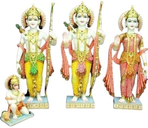 Painted Marble RAM Darbar Statue