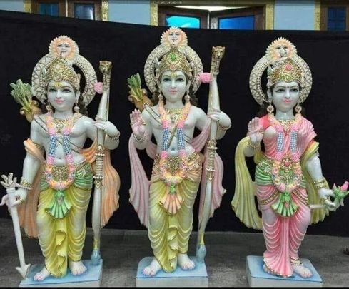 Multicolor Marble Ram Darbar Statue, Packaging Type : Wooden Box