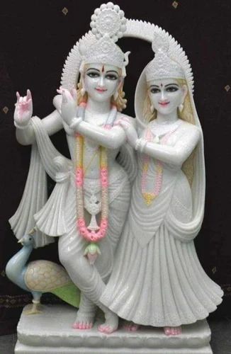 White Marble Krishna Radha Statue