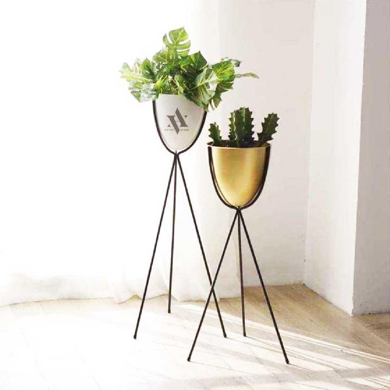 Monotones Set of 2 Metal Indoor Planter