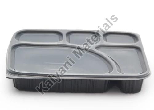 Plain Plastic 5 Compartment Meal Tray, Feature : Disposable, Fine Finish