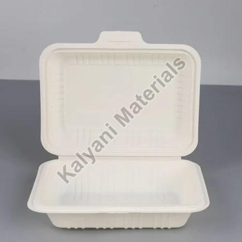 600 ML Corn Starch Clamshell, for Food Packaging, Color : White