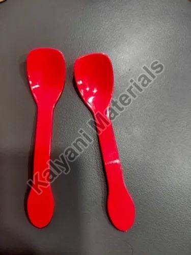 Polished Plastic Spoon, Color : Red
