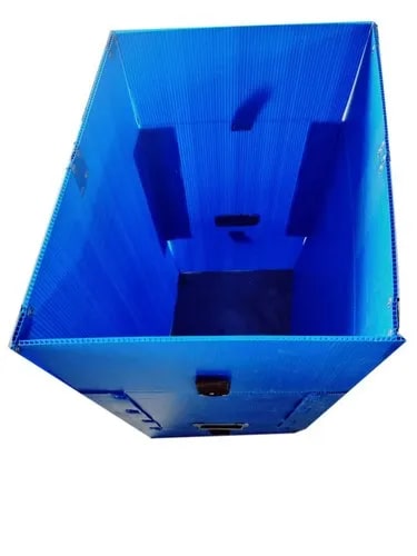 Plain Polypropylene PP Blue Foldable Box, Size : 400x300x200mm
