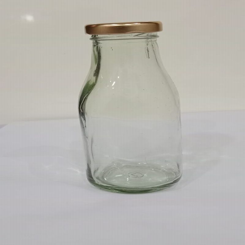 300ml Glass Square Milk Bottle