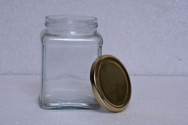 Mg Overseas 750ml ITC Glass Jar, for Food, Pattern : Square