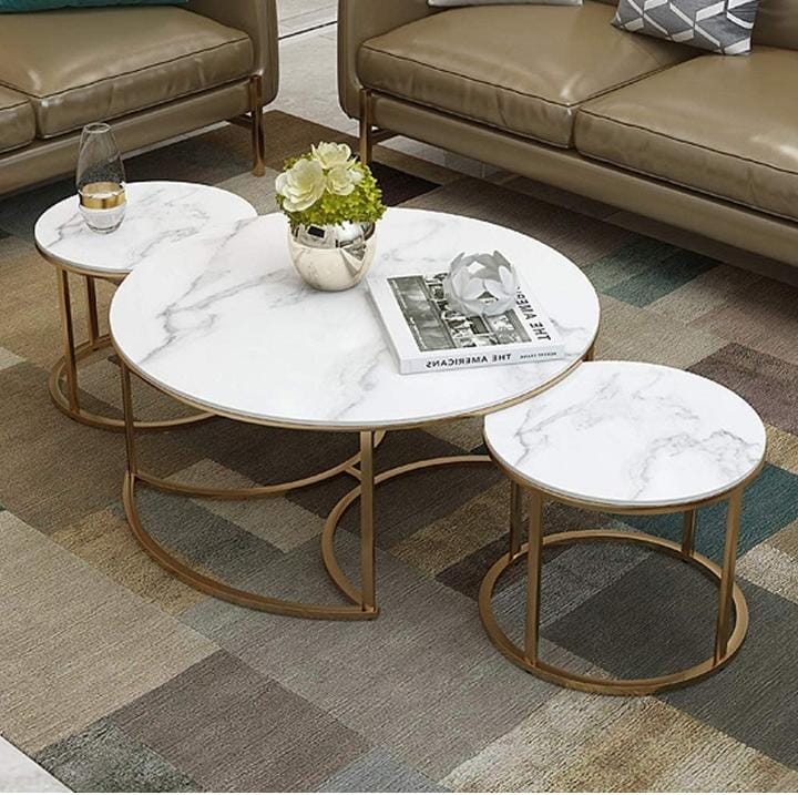 Polished Plain Marble Center Table