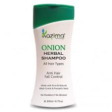 KAZIMA Onion Herbal Shampoo, Feature : strengthens your weak Hair, Promotes Hair Growth