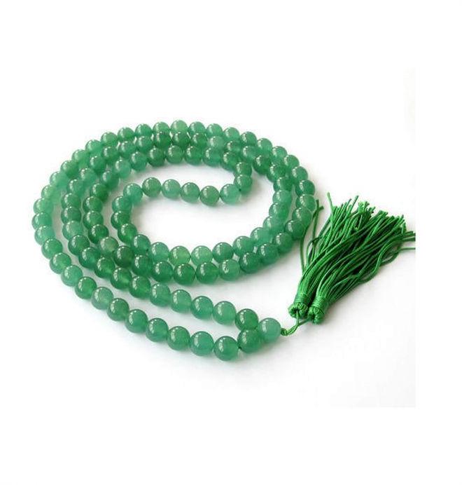 Green Beads Mala, Feature : For Healing, Meditation Spiritual Purpose ...
