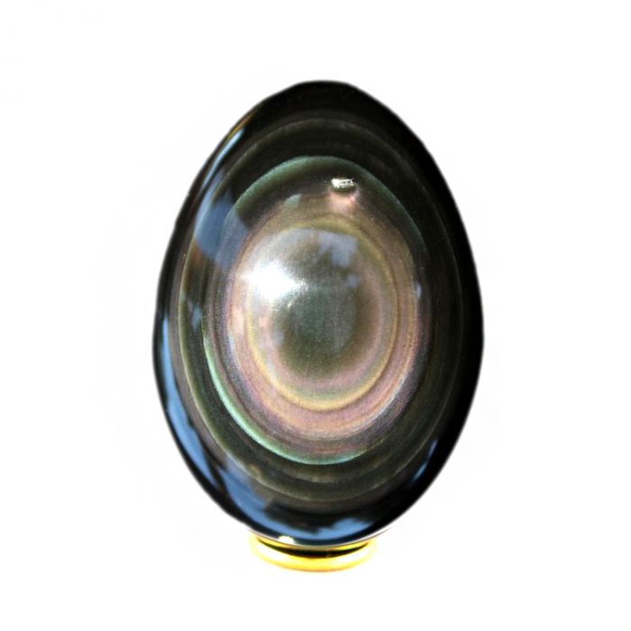 Healing Stone Egg, Color : Black with Multicolour Sheen