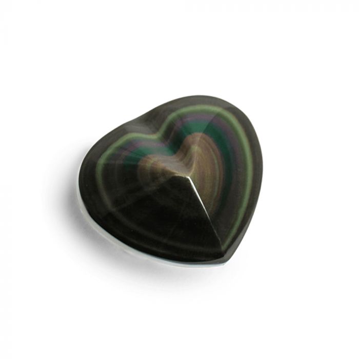 Healing Stone Heart, Color : Black with Multicolour Sheen
