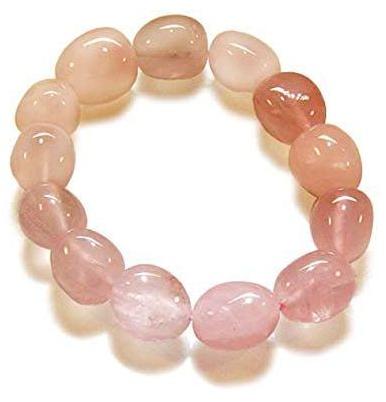 Rose Tumbled Stretchable Bracelet, Color : Pink