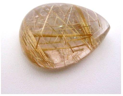 Rutilated Quartz Stone, Color : golden-colorless