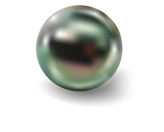 Tahitian Peacock Black Pearl, Shape : Round