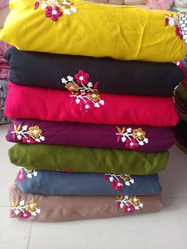 Embroidered Cotton Fabric, for Garments, Feature : Anti-Wrinkle, Comfortable, Dry Cleaning