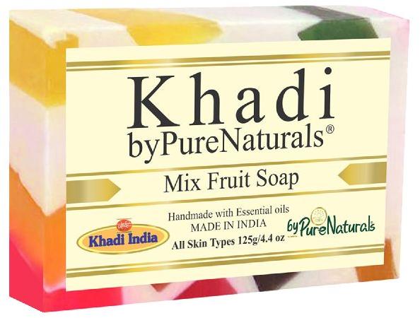 Rectangular byPureNaturals Khadi Mix Fruit Soap- 125gm, for Home, Certificate : CE, ISO GMP