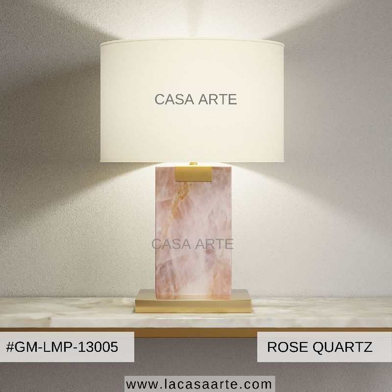 Casa Arte Polished Rose Quartz Table Lamp, Feature : Fine Finish