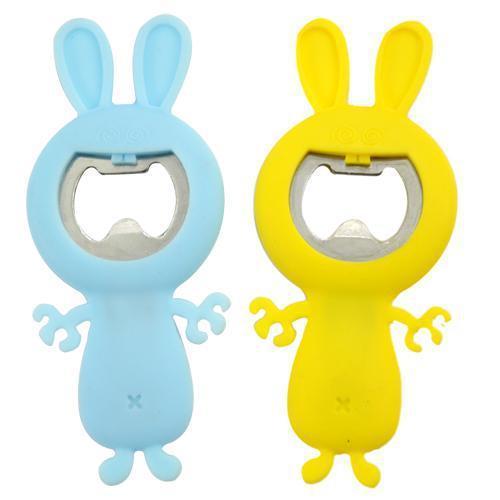 Plain Silicone Rubber Bottle Opener, Color : Sky Blue, Yellow.