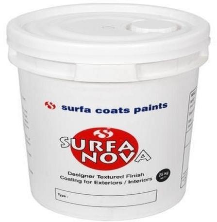 Surfa Nova Texture Wall Finish Paint, for Roller, Spray Gun, Packaging Type : Bucket
