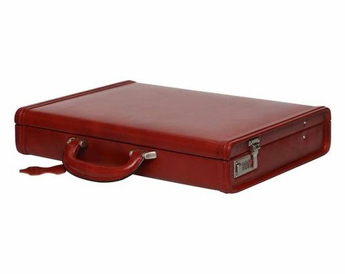 Plain Leather Briefcase Bag, Color : Tan