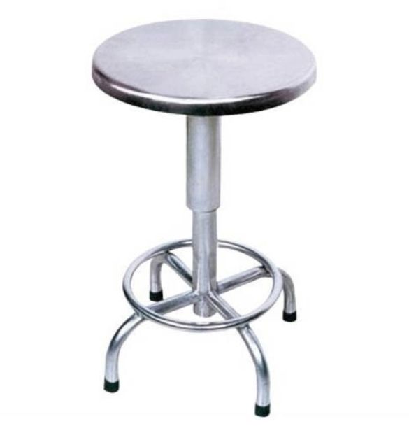 Polished Stainless Steel Deluxe Revolving Stool, for Hospital Use, Style : Non Folding