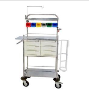 Stainless Steel Crash Cart Trolley, for Hospital, Feature : Durable, High Quality