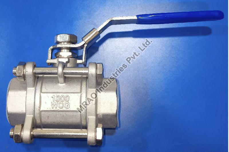 Cast Steel Gr. WCB Three Piece Ball Valve, for Gas Fitting, Oil Fitting, Water Fitting, Size : 1/2 - 24 Inches