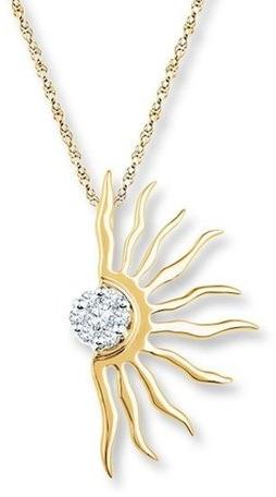 Gold Diamond Sun Necklace