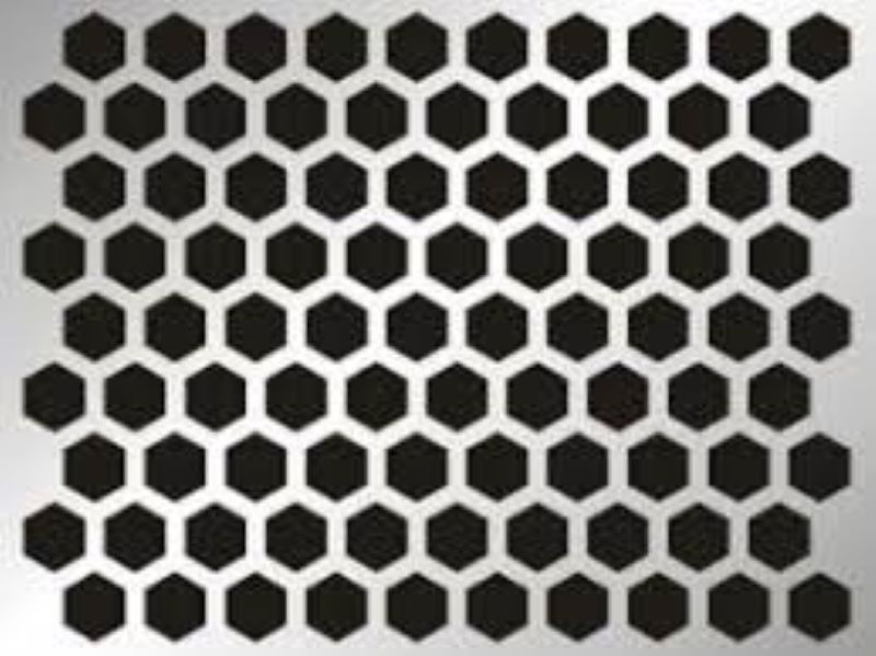 Coated Metal HEXAGONAL PERFORATION, for Flooring, Outdoor Furnitures, Stairs, Size : 2.5x5.5, 2x5