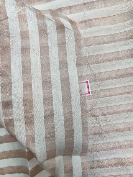 Dyeable Pure Chanderi Silk Tissue Gold Zari Stripe Fabric