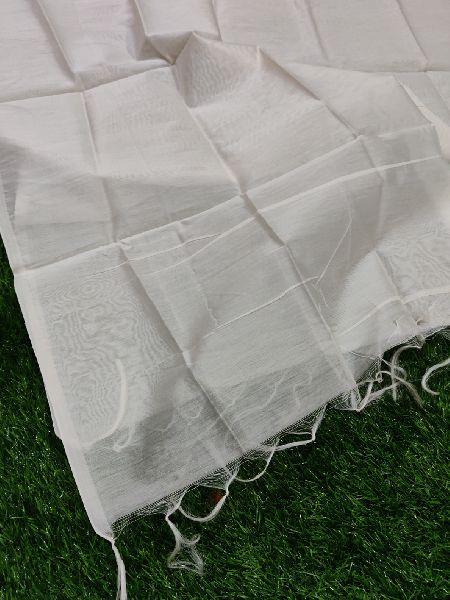 Dyeable Cotton White Dupatta