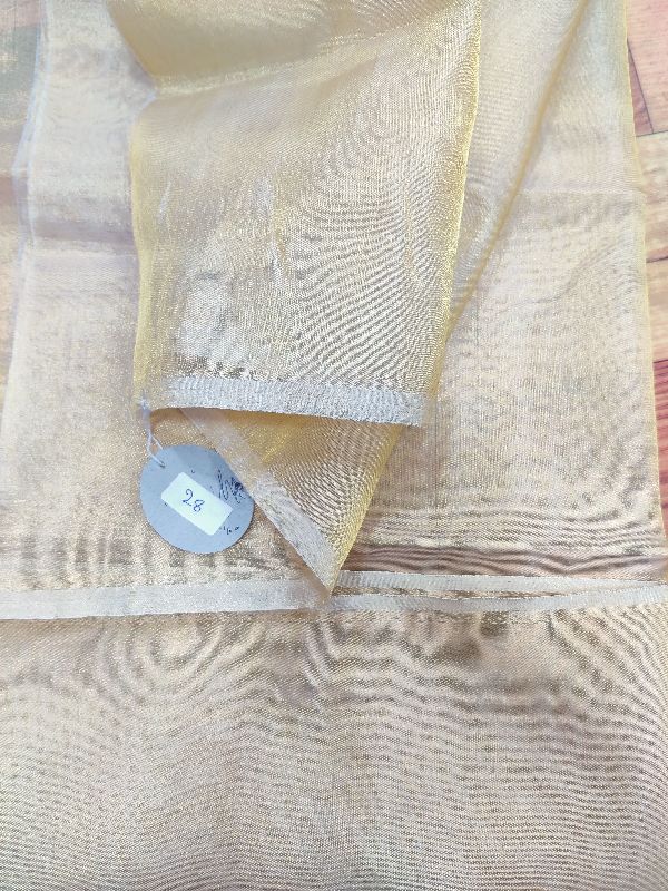 Pure Tissue Silk With Reshami Zari Dyeable Weaved Fabric
