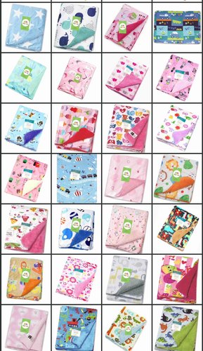 Printed Baby Receiving Blanket, Size : 72x102 CM