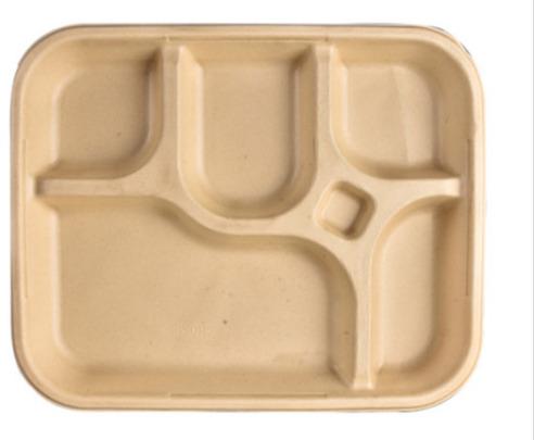 Rectangular Sugarcane Bagasse Meal Tray, for Serving, Feature : Durable, Eco-Friendly