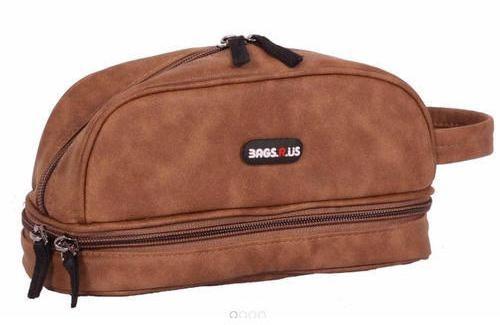Bagsrus Faux Leather Travel Kit, Color : BEIGE