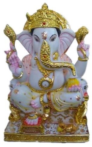 25 Inch Marble Ganesha Statue