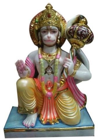 30 Inch Marble Hanuman Statue