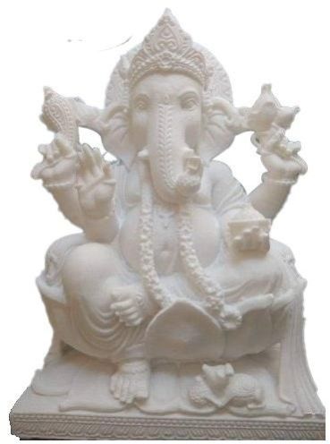 Glossy Marble Ganesha Statue