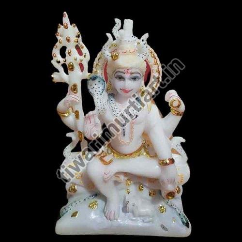 2.5 Feet Marble Shiva Statue, for Worship, Temple, Interior Decor, Pattern : Painted