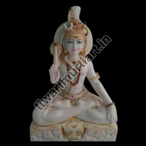 30 Inch Marble Shiva Statue, for Worship, Temple, Pattern : Painted