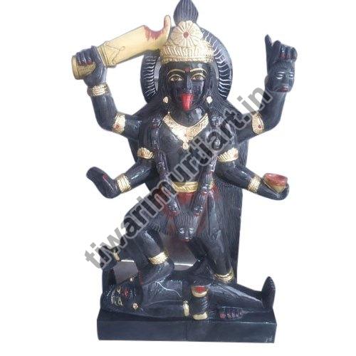 36 Inch Marble Kali Mata Statue, for Worship, Temple, Interior Decor, Pattern : Painted